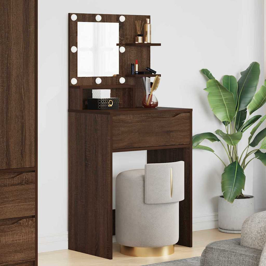 Slaapkamer Kaptafels met lade Bruin Eiken 80 x 39,6 x 135 cm