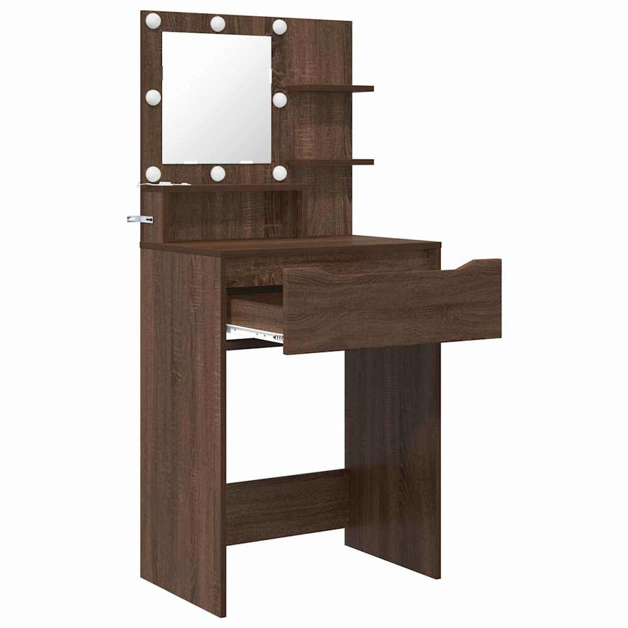 Slaapkamer Kaptafels met lade Bruin Eiken 80 x 39,6 x 135 cm