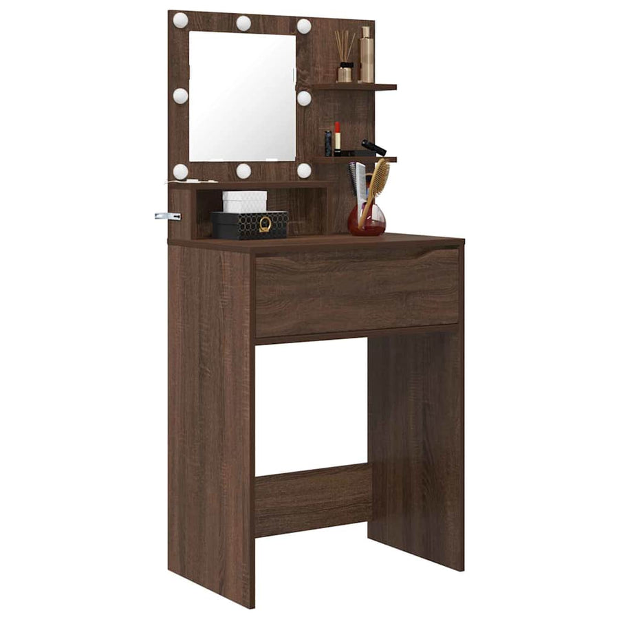 Slaapkamer Kaptafels met lade Bruin Eiken 80 x 39,6 x 135 cm