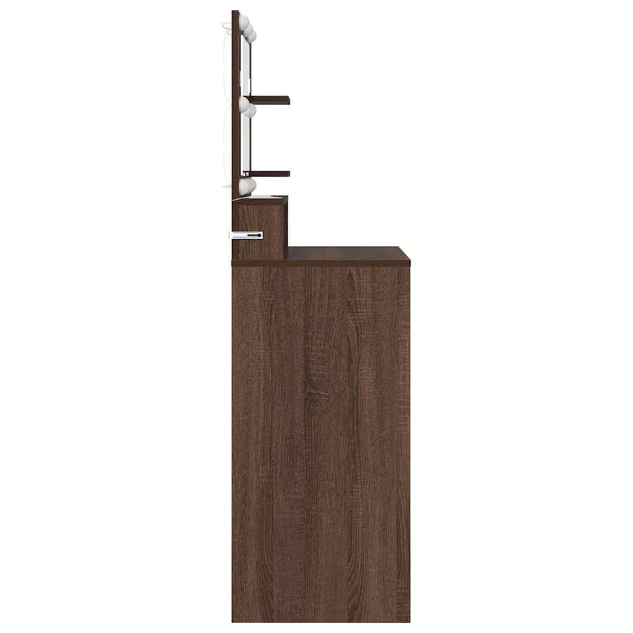 Slaapkamer Kaptafels met lade Bruin Eiken 80 x 39,6 x 135 cm