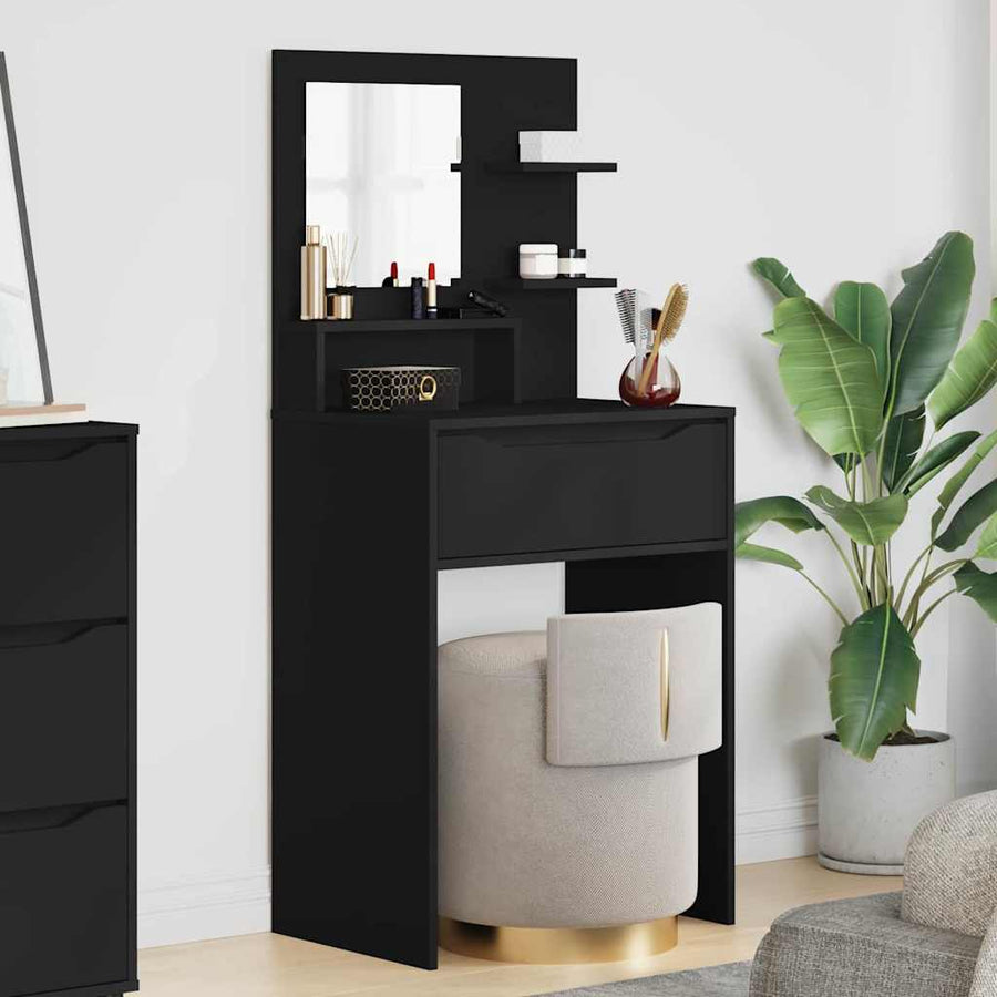 Slaapkamer Kaptafels Zwart 80 x 39,6 x 135 cm Bewerkt hout