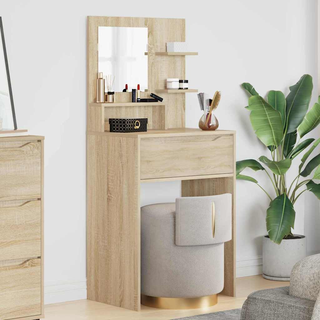 Slaapkamer Kaptafels met lade Sonoma Eiken 80 x 39,6 x 135 cm