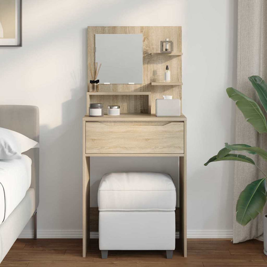 Slaapkamer Kaptafels met lade Sonoma Eiken 80 x 39,6 x 135 cm