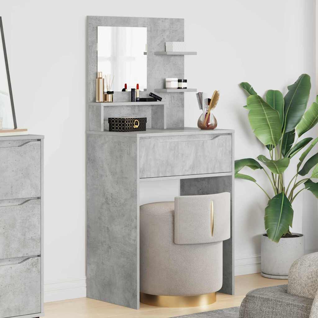 Slaapkamer Kaptafels met lade Beton Grijs 80 x 39,6 x 135 cm