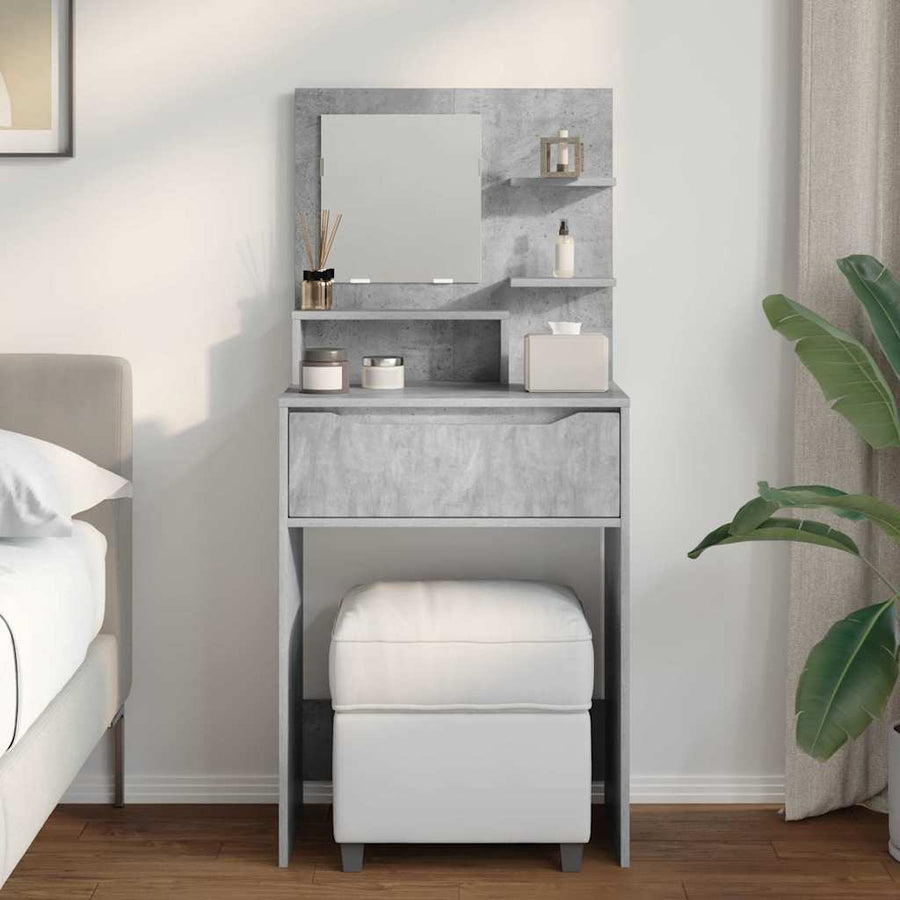 Slaapkamer Kaptafels met lade Beton Grijs 80 x 39,6 x 135 cm