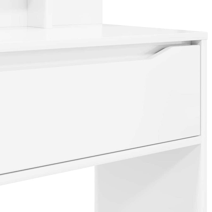 Slaapkamer Kaptafels met lade Hoogglans wit 80 x 39,6 x 135 cm