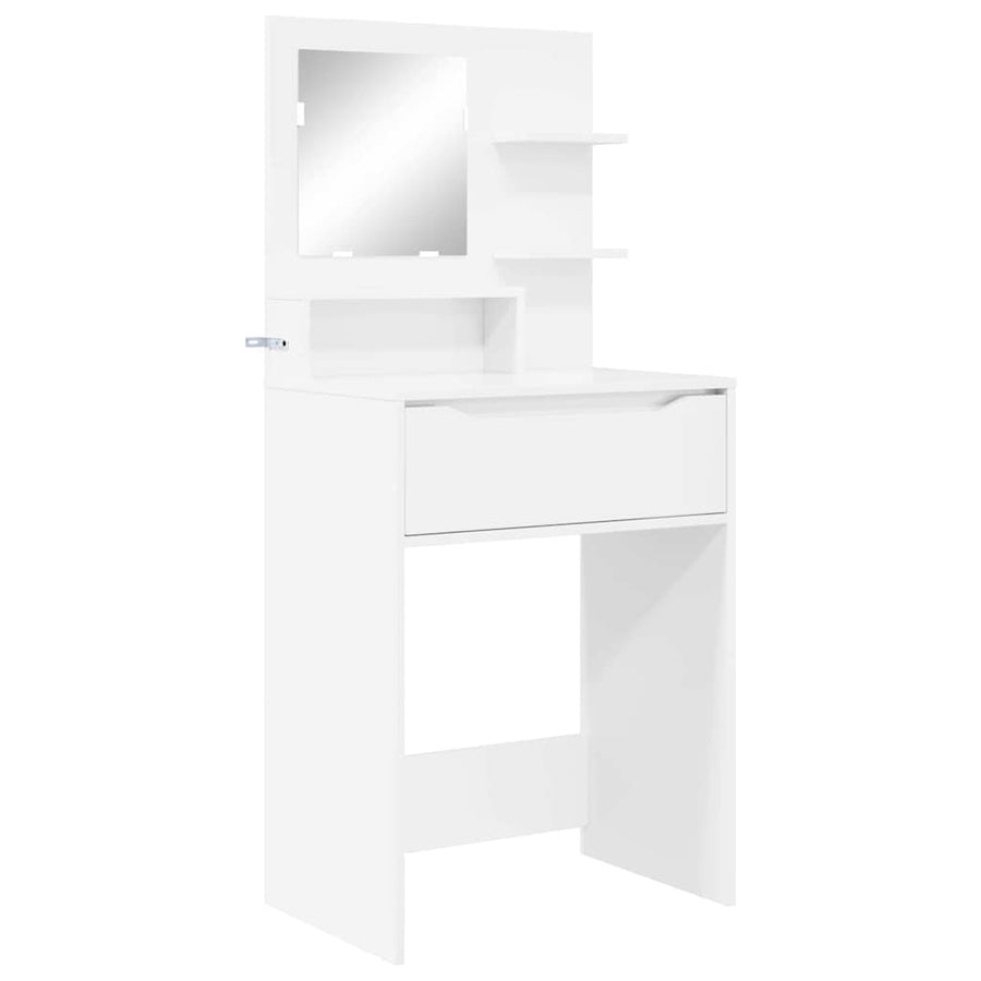 Slaapkamer Kaptafels met lade Hoogglans wit 80 x 39,6 x 135 cm
