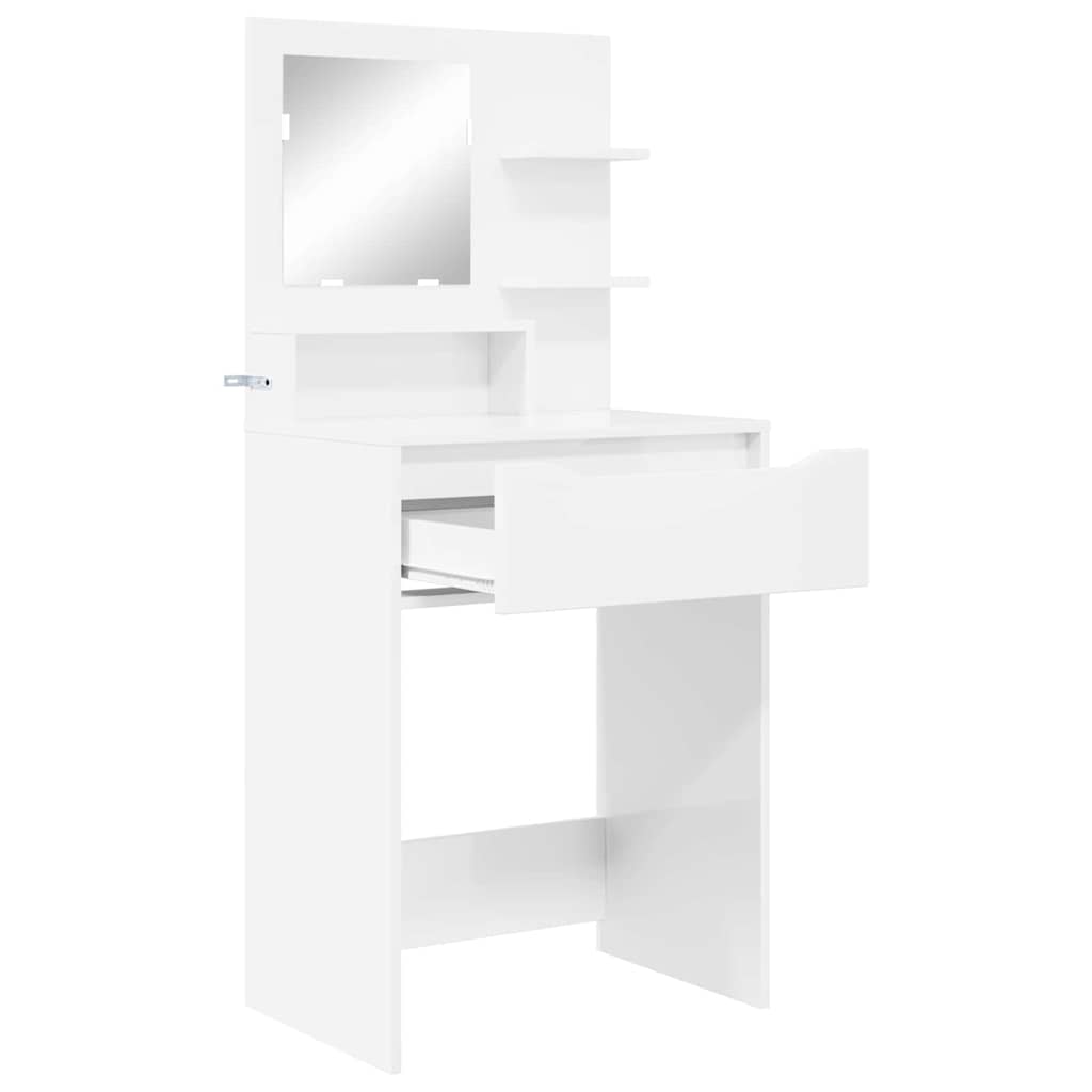 Slaapkamer Kaptafels met lade Hoogglans wit 80 x 39,6 x 135 cm