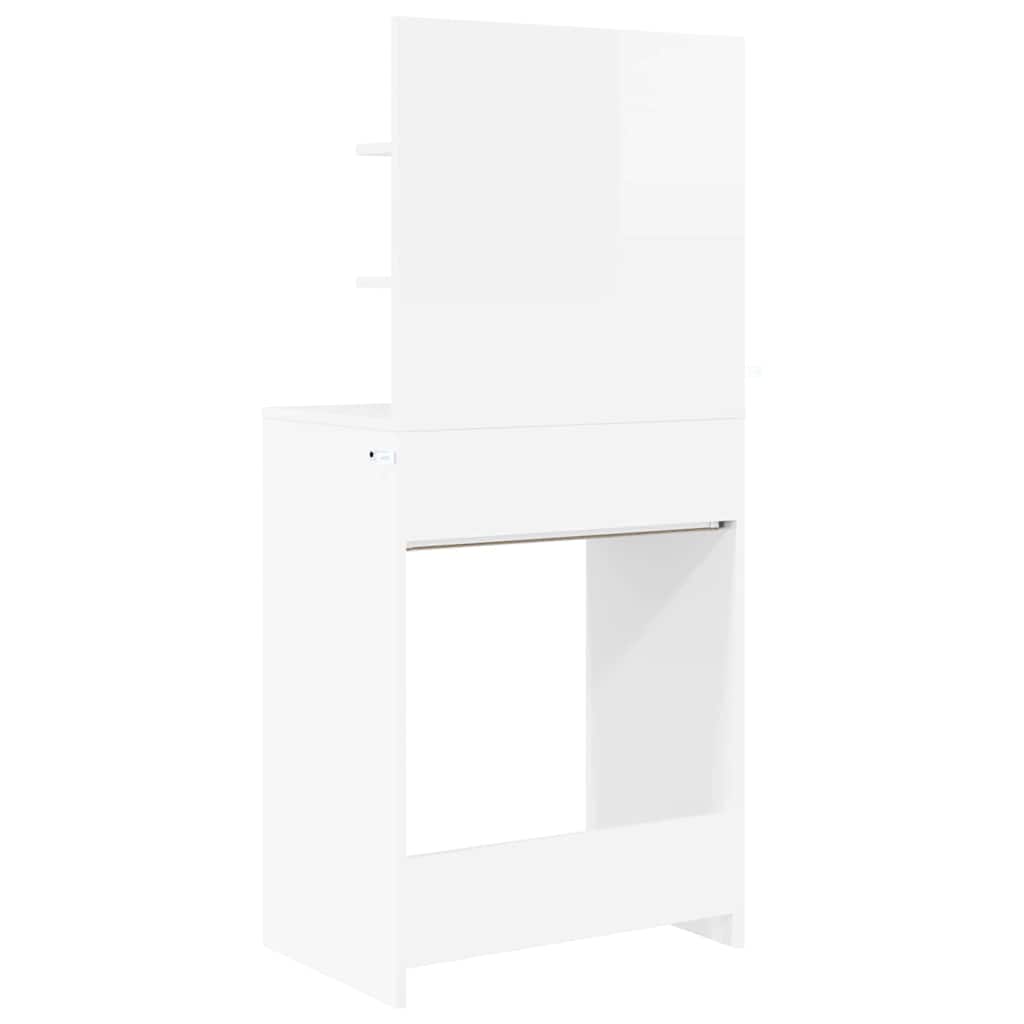 Slaapkamer Kaptafels met lade Hoogglans wit 80 x 39,6 x 135 cm