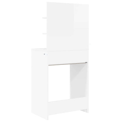 Slaapkamer Kaptafels met lade Hoogglans wit 80 x 39,6 x 135 cm