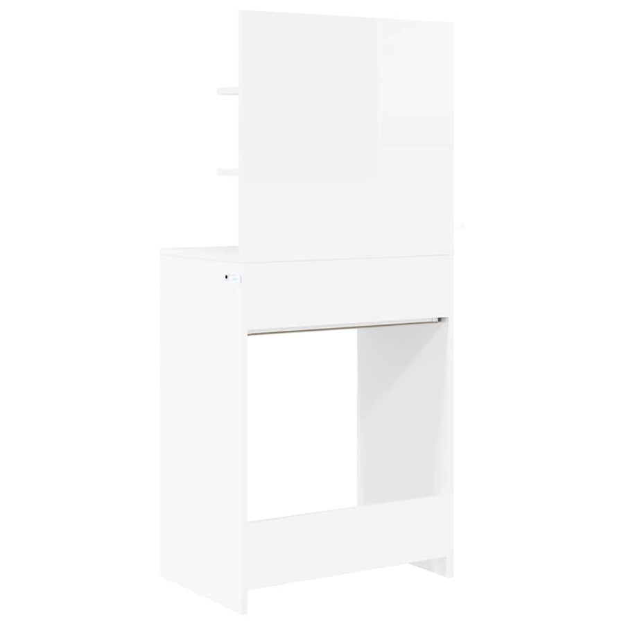 Slaapkamer Kaptafels met lade Hoogglans wit 80 x 39,6 x 135 cm