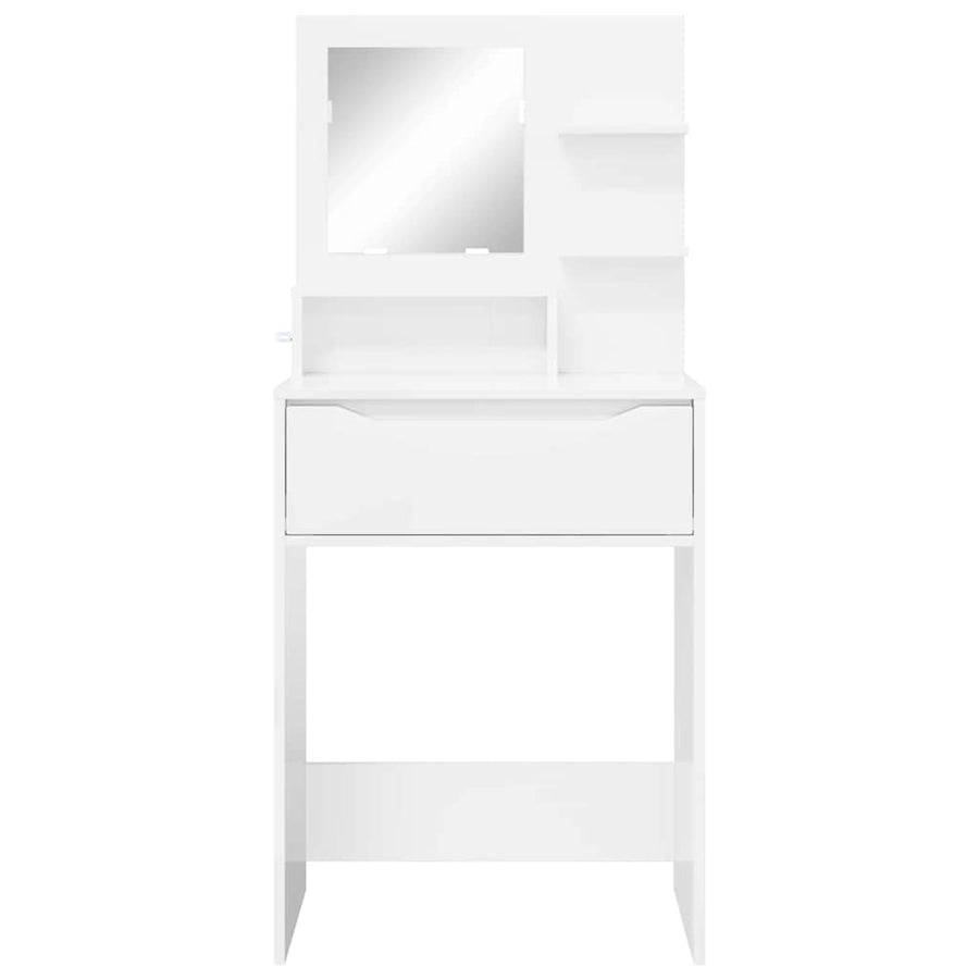 Slaapkamer Kaptafels met lade Hoogglans wit 80 x 39,6 x 135 cm