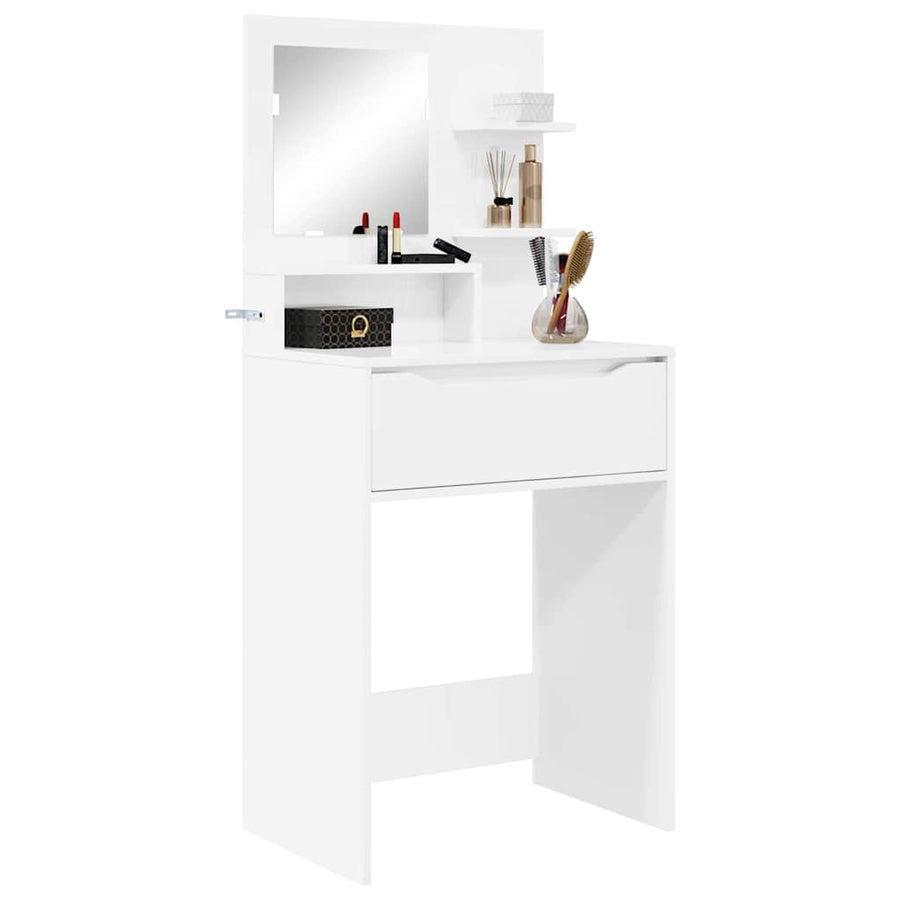 Slaapkamer Kaptafels met lade Hoogglans wit 80 x 39,6 x 135 cm