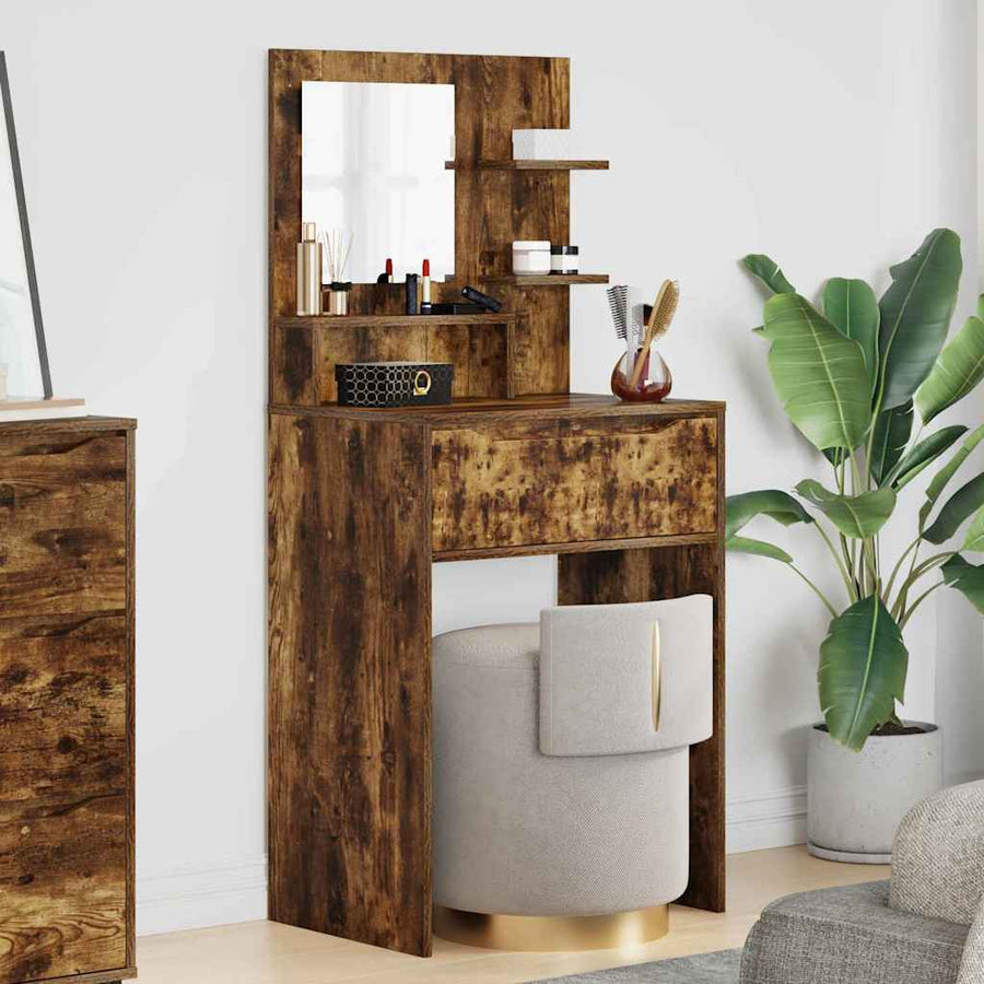 Slaapkamer Kaptafels met lade Gerookt eiken 80 x 39,6 x 135 cm