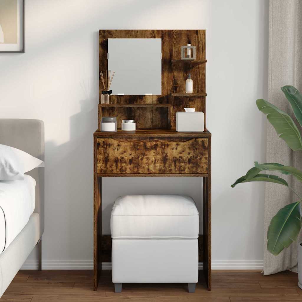 Slaapkamer Kaptafels met lade Gerookt eiken 80 x 39,6 x 135 cm