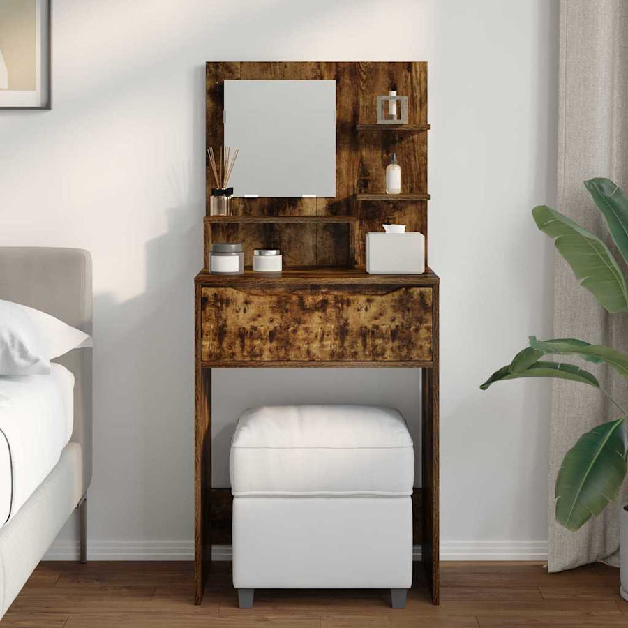 Slaapkamer Kaptafels met lade Gerookt eiken 80 x 39,6 x 135 cm