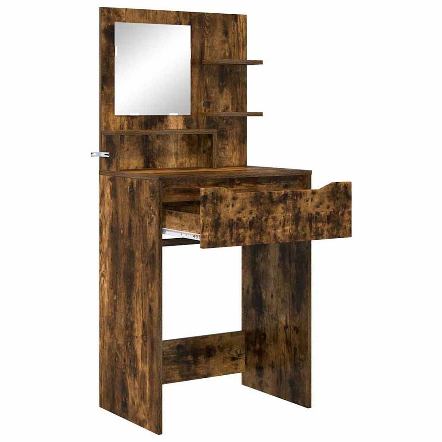 Slaapkamer Kaptafels met lade Gerookt eiken 80 x 39,6 x 135 cm