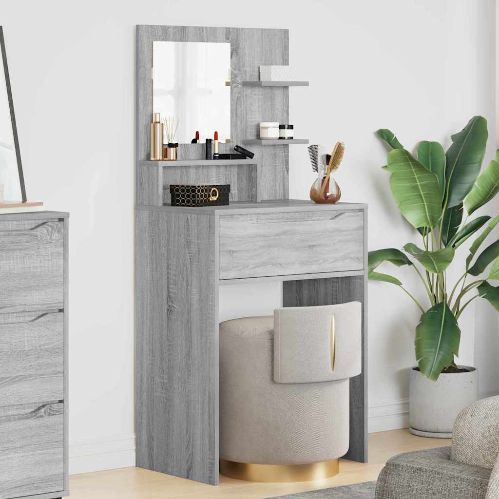 Slaapkamer Kaptafels met lade Grijs Sonoma 80 x 39,6 x 135 cm
