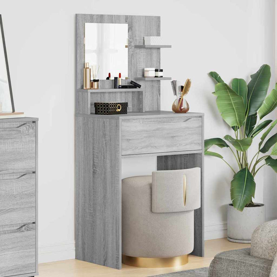 Slaapkamer Kaptafels met lade Grijs Sonoma 80 x 39,6 x 135 cm