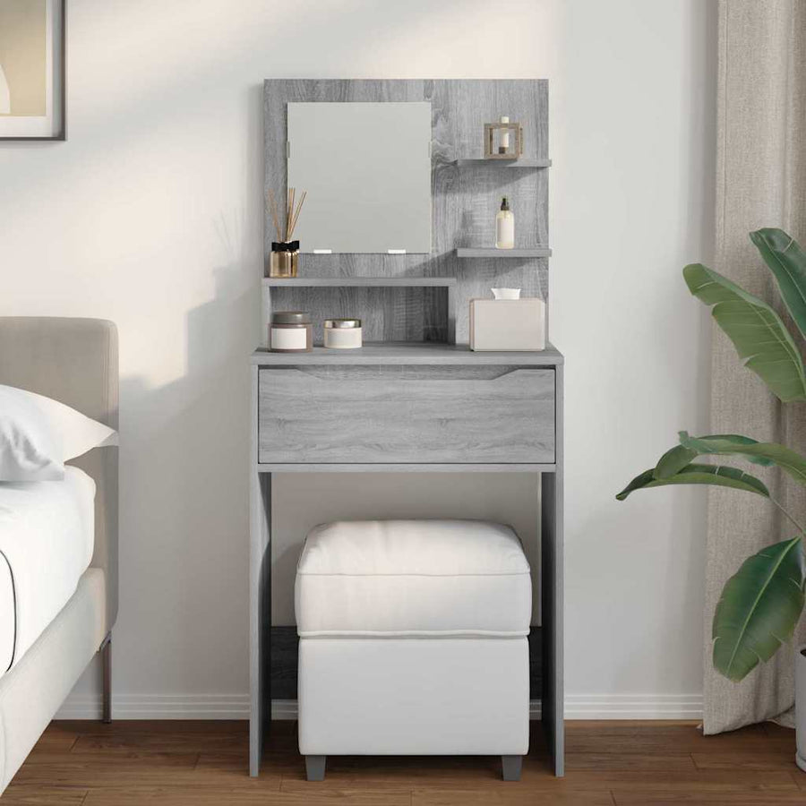 Slaapkamer Kaptafels met lade Grijs Sonoma 80 x 39,6 x 135 cm