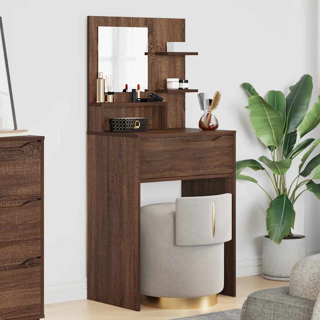 Slaapkamer Kaptafels met lade Bruin Eiken 80 x 39,6 x 135 cm