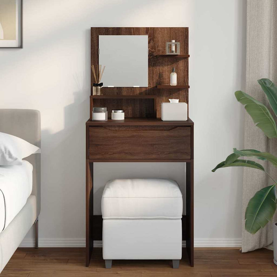 Slaapkamer Kaptafels met lade Bruin Eiken 80 x 39,6 x 135 cm