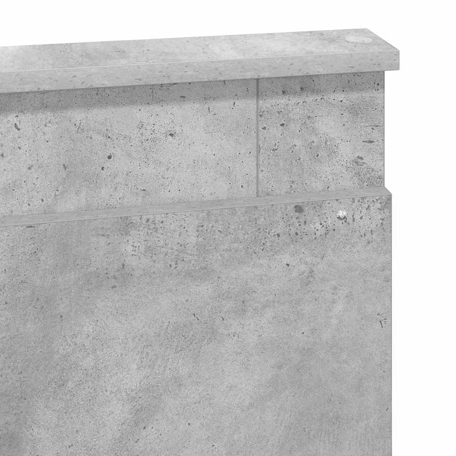 Hoofdbord met hoofdeinde Beton Grijs 160 cm Bewerkt hout