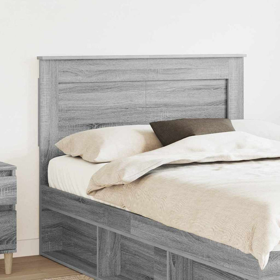 Hoofdbord met hoofdeinde Grijs Sonoma 135 cm Bewerkt hout