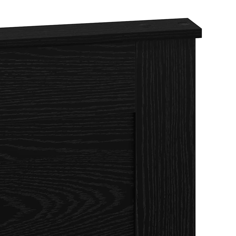 Hoofdbord met hoofdeinde Zwart Eiken 120 cm Bewerkt hout