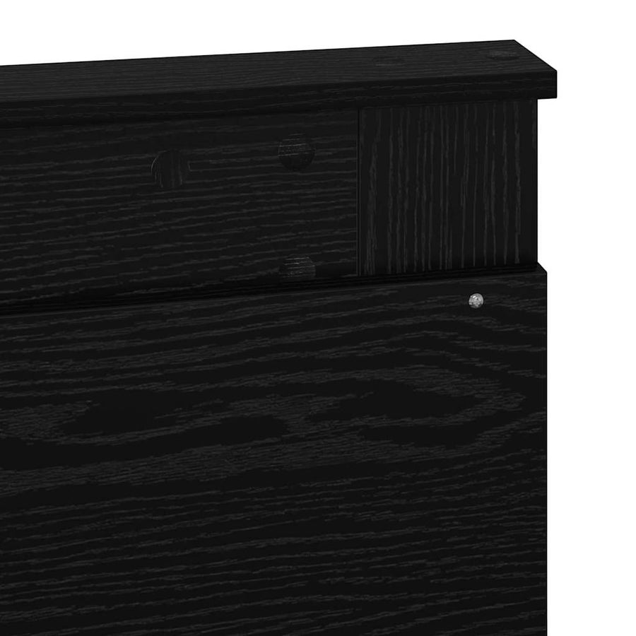 Hoofdbord met hoofdeinde Zwart Eiken 120 cm Bewerkt hout