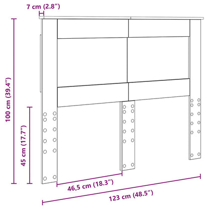 Hoofdbord met hoofdeinde Beton Grijs 120 cm Bewerkt hout