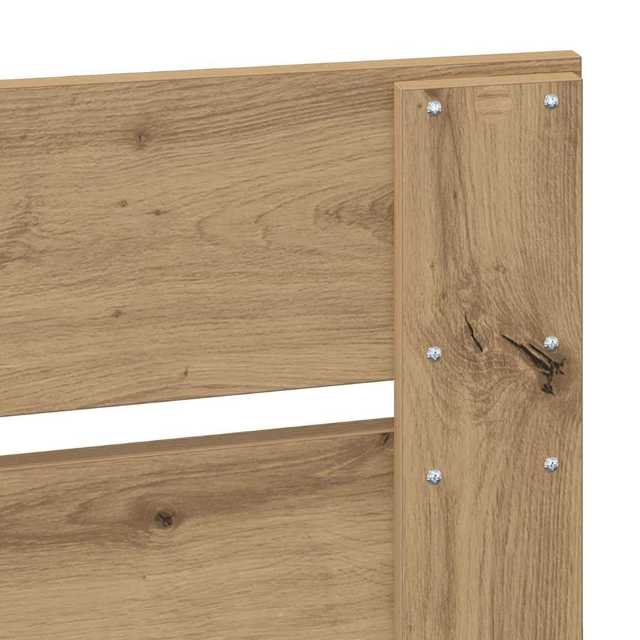 Hoofdbord Met Hoofdeinde Artisan Eiken Bewerkt Hout 200 cm artisanaal eikenkleurig