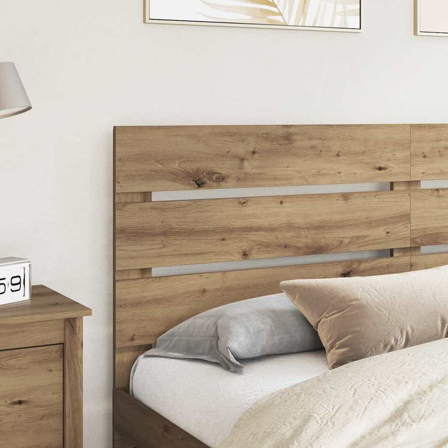 Hoofdbord Met Hoofdeinde Artisan Eiken Bewerkt Hout 200 cm artisanaal eikenkleurig