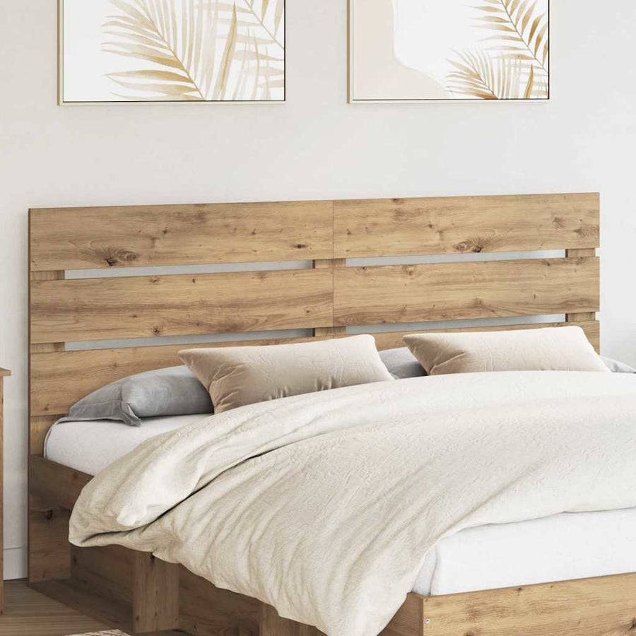 Hoofdbord Met Hoofdeinde Artisan Eiken Bewerkt Hout 200 cm artisanaal eikenkleurig