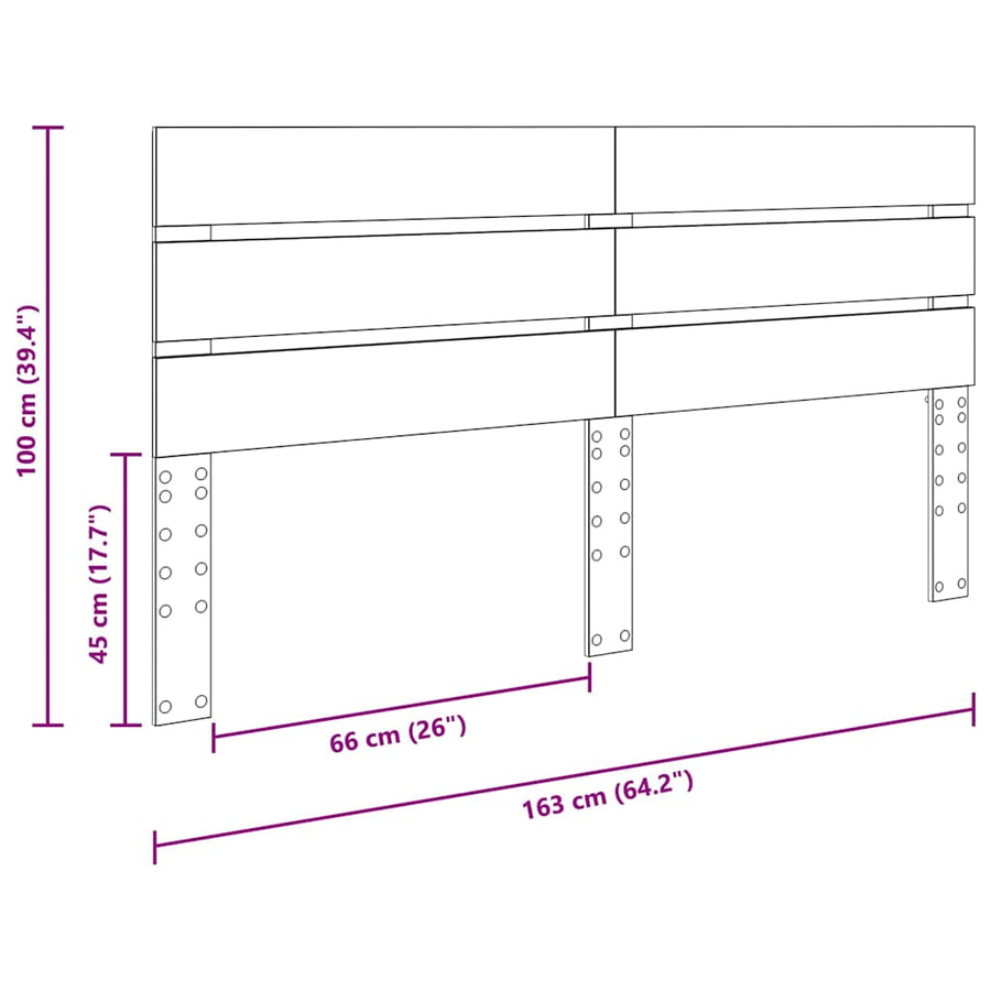 Hoofdbord Met Hoofdeinde Bewerkt Hout 160 cm Wit