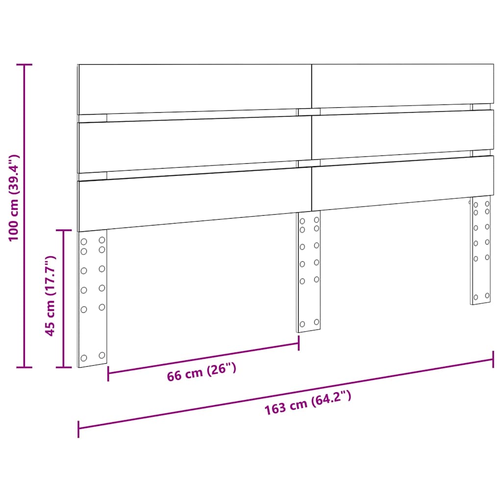 Hoofdbord Met Hoofdeinde Beton Grijs Bewerkt Hout 160 cm Betongrijs