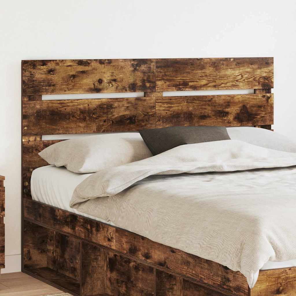 Hoofdbord Met Hoofdeinde Bewerkt Hout 150 cm Gerookt eiken