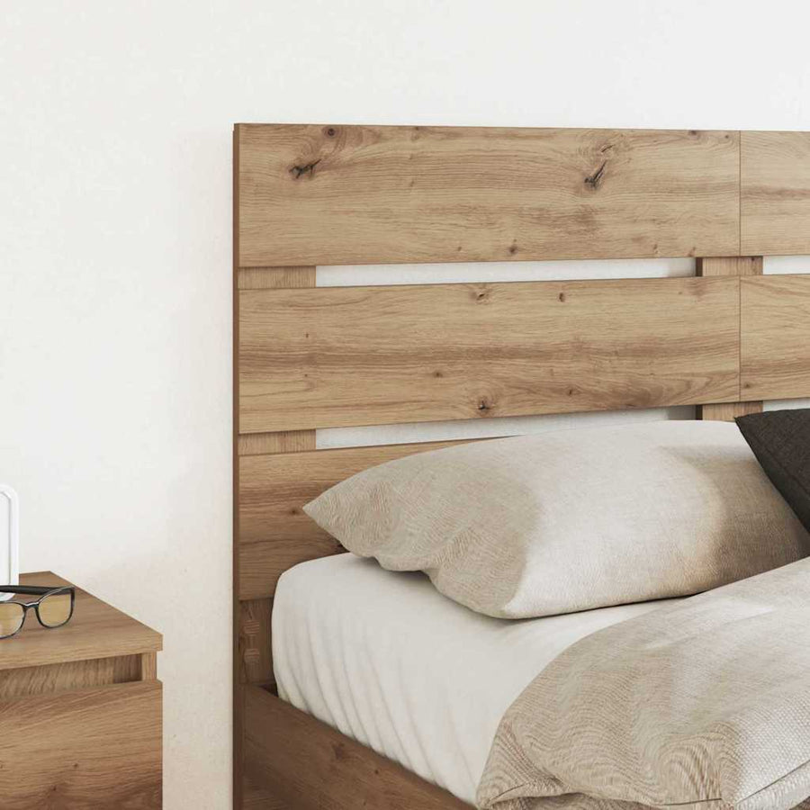 Hoofdbord Met Hoofdeinde Artisan Eiken Bewerkt Hout 150 cm artisanaal eikenkleurig