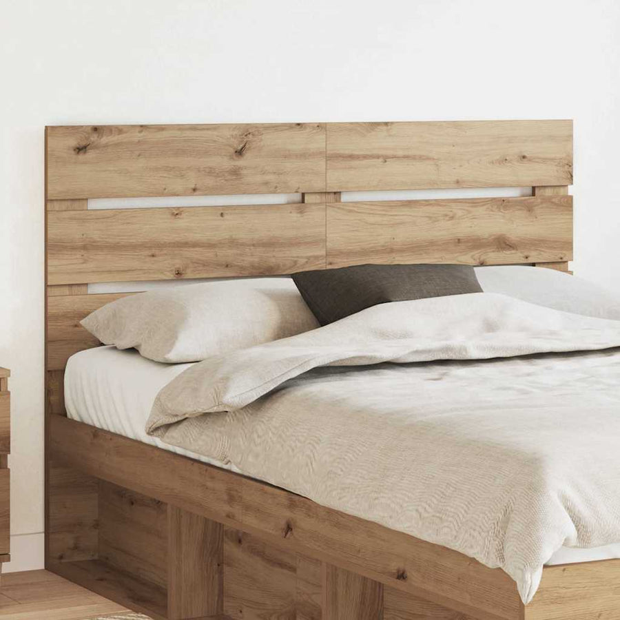 Hoofdbord Met Hoofdeinde Artisan Eiken Bewerkt Hout 150 cm artisanaal eikenkleurig