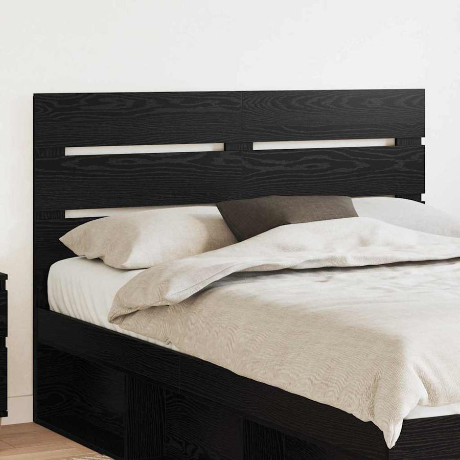 Hoofdbord Met Hoofdeinde Bewerkt Hout 140 cm Zwart eiken