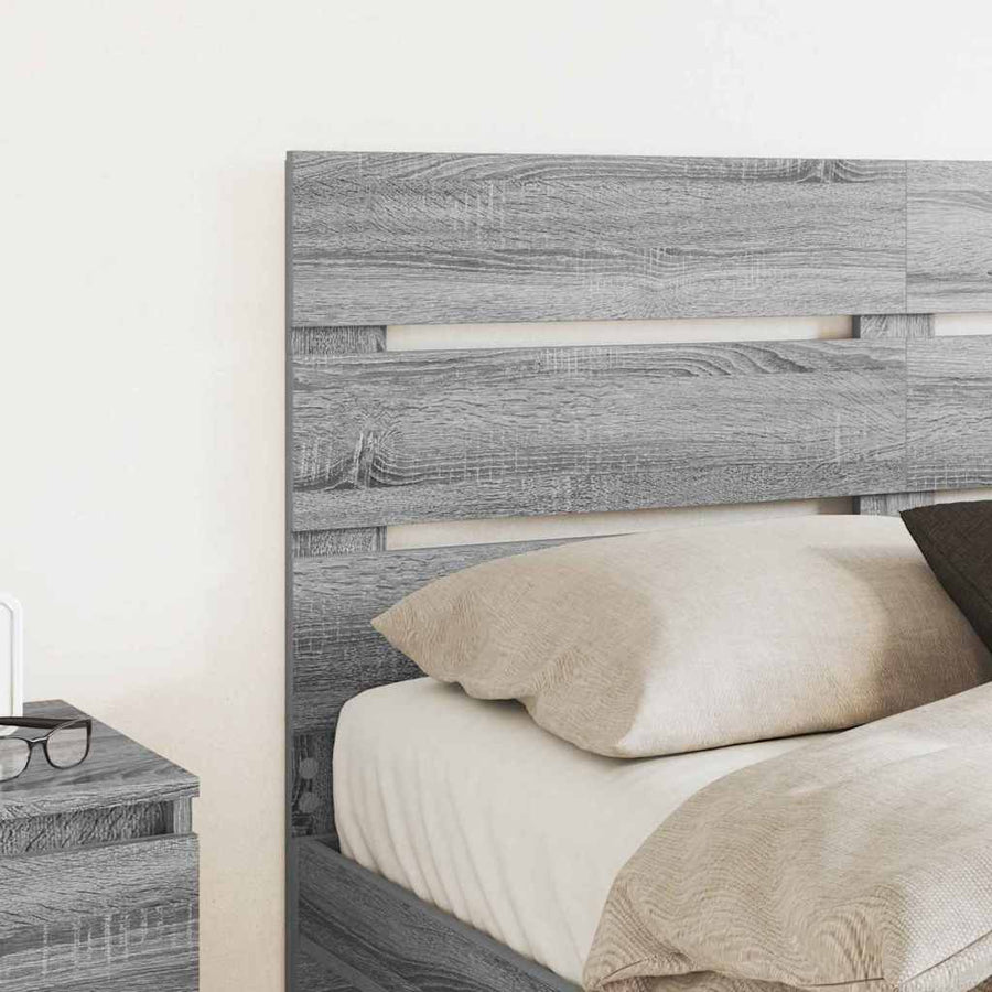 Hoofdbord Met Hoofdeinde Bewerkt Hout 140 cm Grijs sonoma
