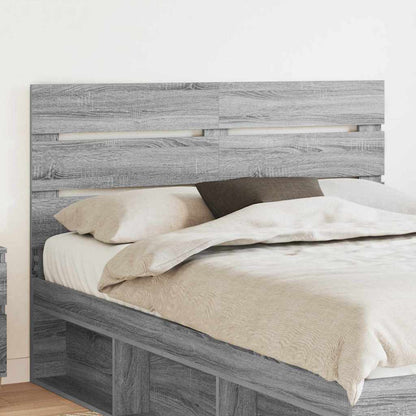 Hoofdbord Met Hoofdeinde Bewerkt Hout 140 cm Grijs sonoma
