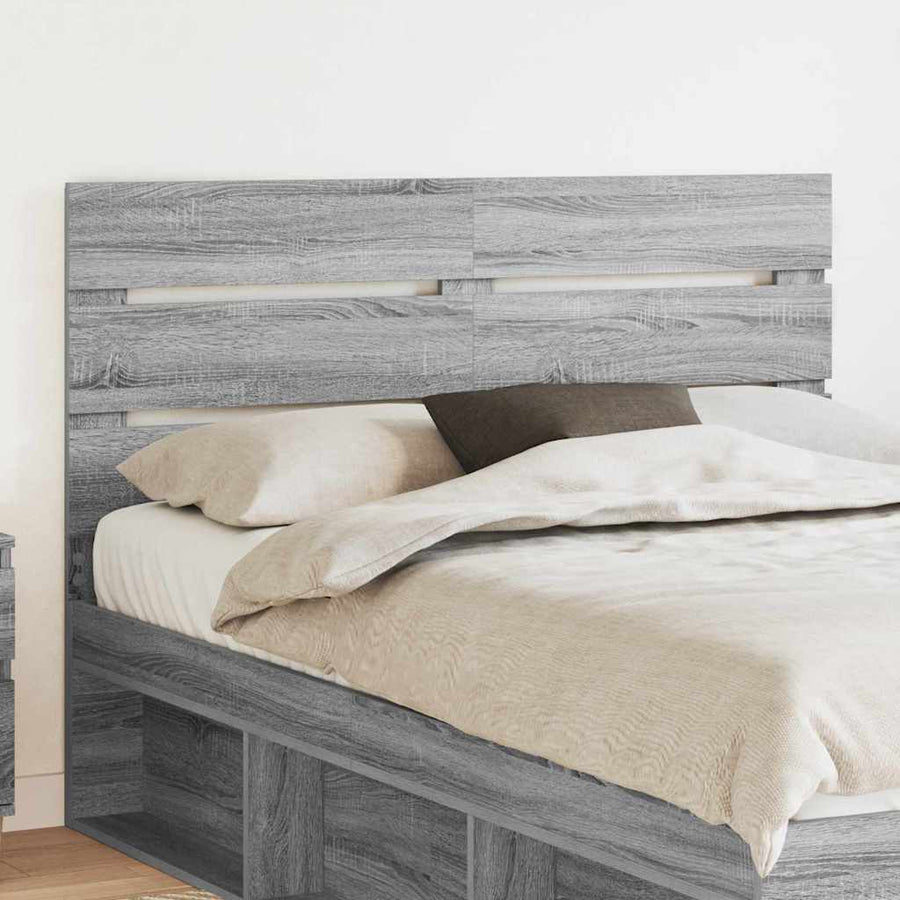 Hoofdbord Met Hoofdeinde Bewerkt Hout 140 cm Grijs sonoma