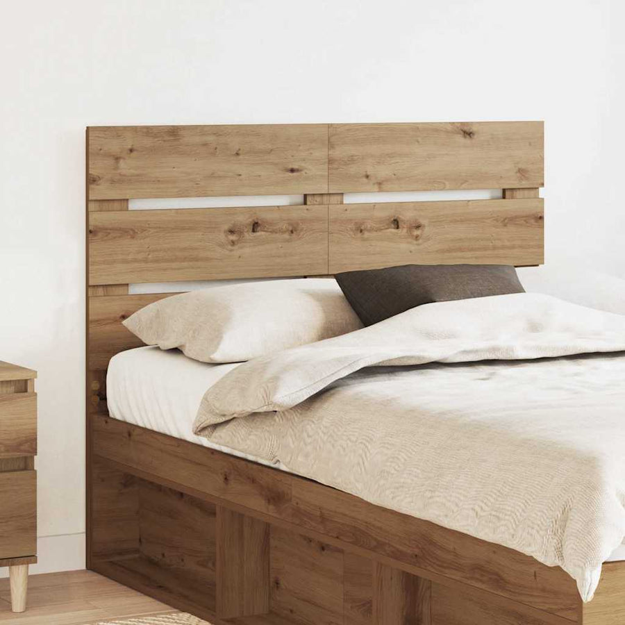 Hoofdbord Met Hoofdeinde Artisan Eiken Bewerkt Hout 135 cm artisanaal eikenkleurig