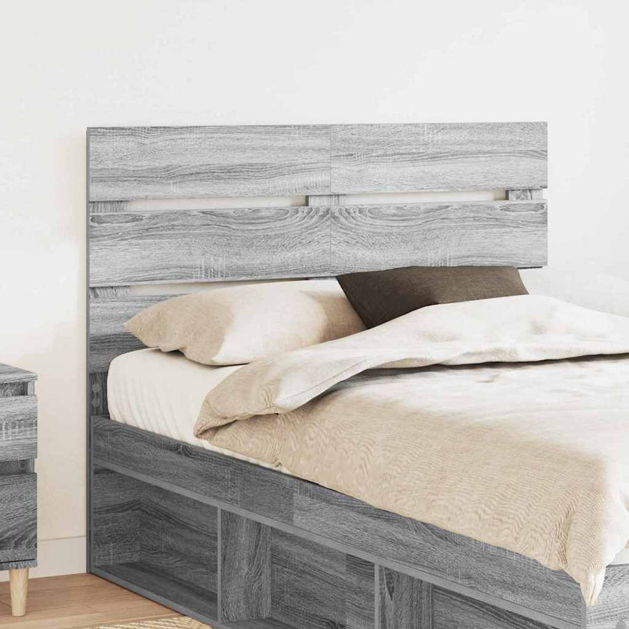 Hoofdbord Met Hoofdeinde Bewerkt Hout 120 cm Grijs sonoma