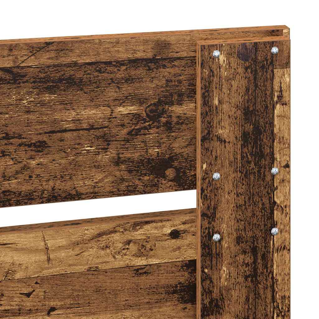 Hoofdbord Met Hoofdeinde Oudhout Bewerkt Hout 120 cm Oud hout