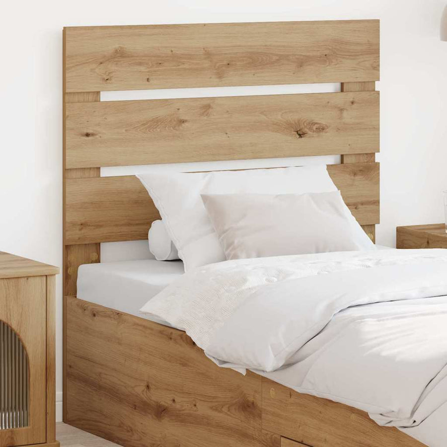 Hoofdbord Met Hoofdeinde Artisan Eiken Bewerkt Hout 100 cm artisanaal eikenkleurig