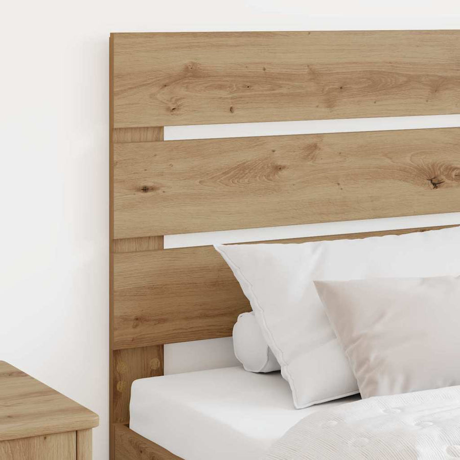 Hoofdbord Met Hoofdeinde Artisan Eiken Bewerkt Hout 90 cm artisanaal eikenkleurig