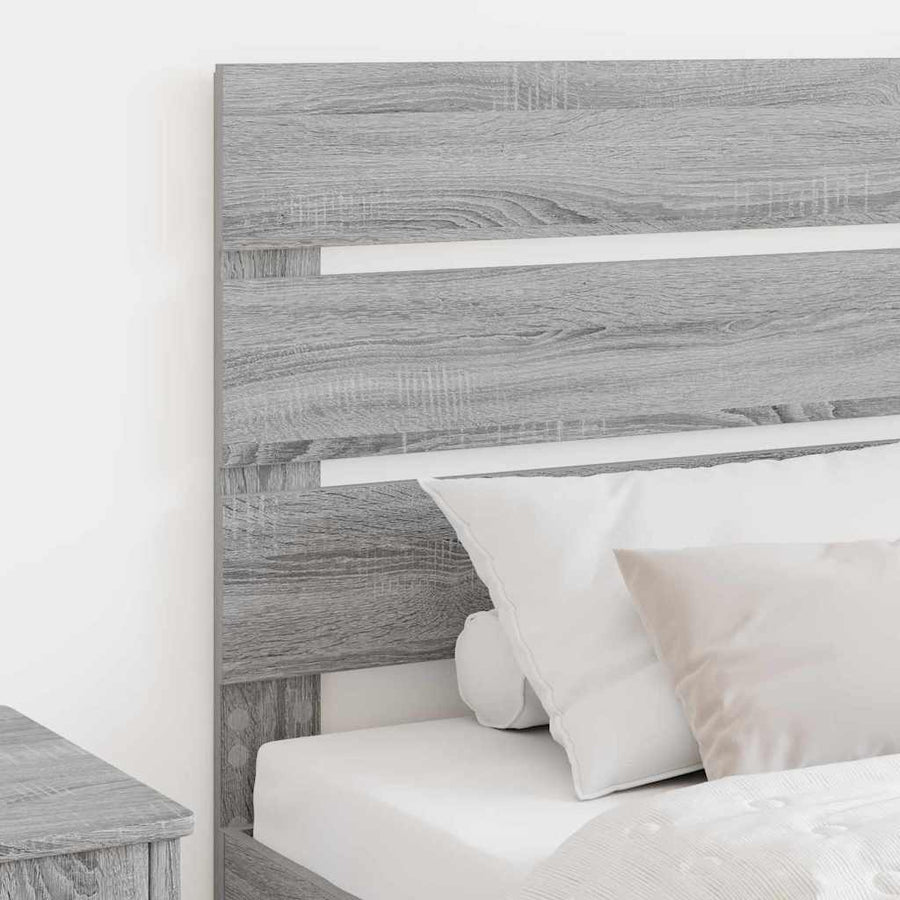 Hoofdbord Met Hoofdeinde Bewerkt Hout 80 cm Grijs sonoma