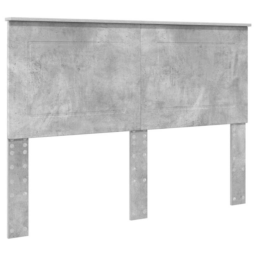Hoofdbord met hoofdeinde Beton Grijs 160 cm Bewerkt hout